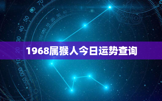 1968属猴人今日运势查询，1968年属猴今天运势