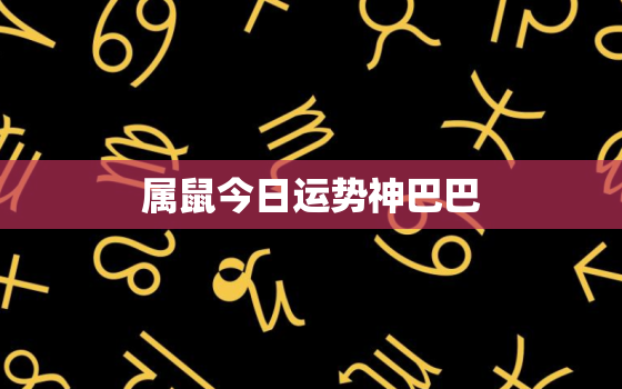 属鼠今日运势神巴巴，神巴巴生肖网