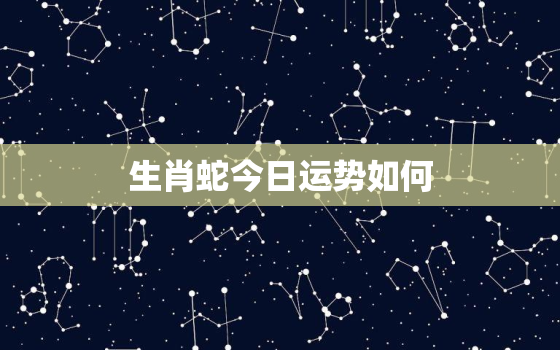 生肖蛇今日运势如何，生肖蛇今日运势查询360