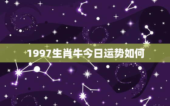 1997生肖牛今日运势如何，97年牛今天运气如何?