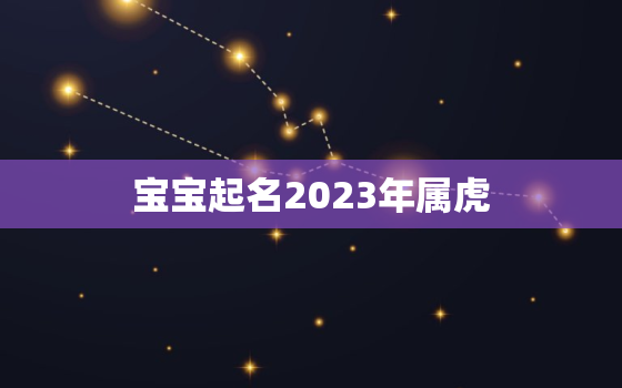 宝宝起名2023年属虎，2023虎宝宝忌什么属相父母