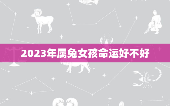 2023年属兔女孩命运好不好，2023年属兔女孩取名宜用字