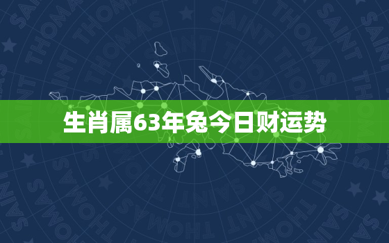 生肖属63年兔今日财运势，63年的兔今日财运如何