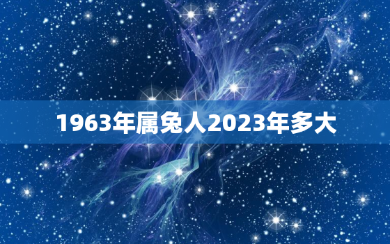 1963年属兔人2023年多大，1963年兔在2021年怎么样