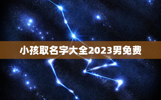 小孩取名字大全2023男免费，小孩取名字大全2023男免费起名