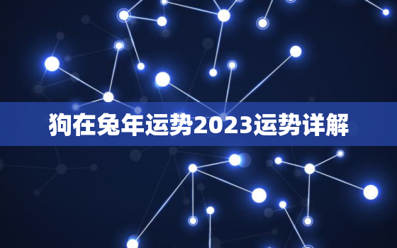 狗在兔年运势2023运势详解，狗在兔年的运势