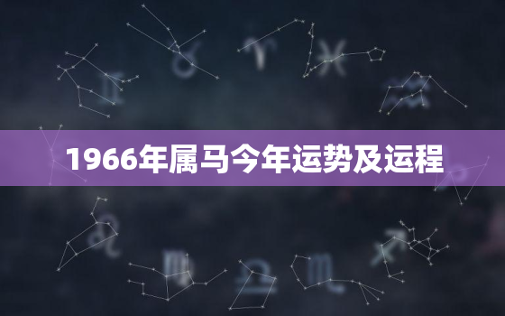 1966年属马今年运势及运程，1966年属马2021年运势
