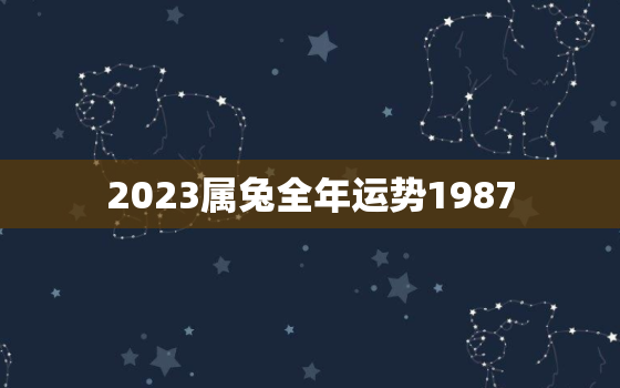 2023属兔全年运势1987，2023年属兔运势