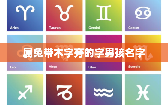 属兔带木字旁的字男孩名字，木字旁加兔什么名字