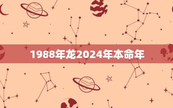 1988年龙2024年本命年，1988年在2024年的运势如何