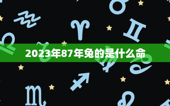 2023年87年兔的是什么命，1987年属兔35岁后会大富大贵