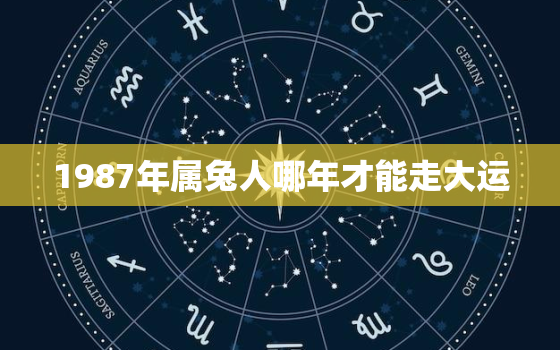 1987年属兔人哪年才能走大运，1987年兔那几年走大运