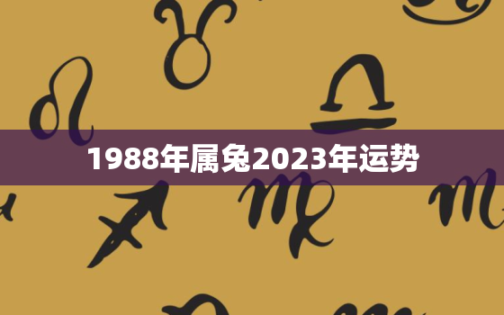 1988年属兔2023年运势，1988年在2023年每个月运势