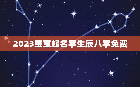 2023宝宝起名字生辰八字免费，2023年男孩名字