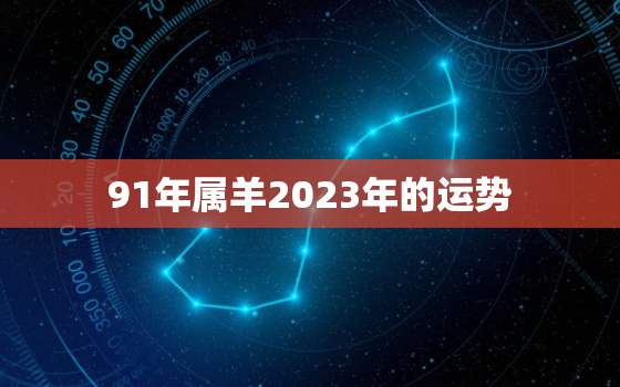 91年属羊2023年的运势，91年属羊2023年的运势女