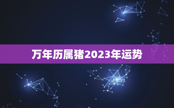 万年历属猪2023年运势，属猪2023年运势第一运势