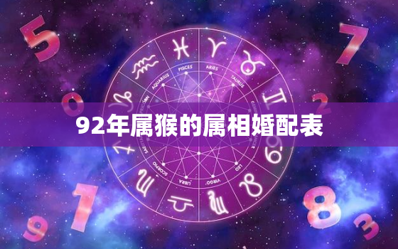 92年属猴的属相婚配表，1996年属鼠的最佳婚配