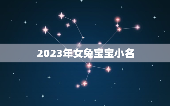 2023年女兔宝宝小名，2023年兔宝宝取名字