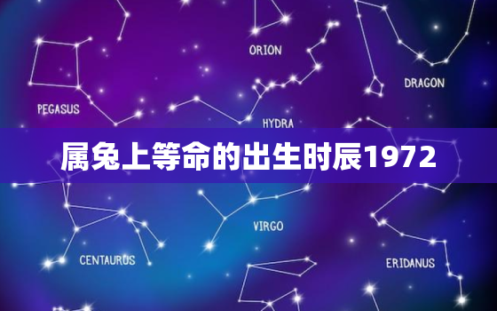 属兔上等命的出生时辰1972，属兔上等命的出生时辰1972年女