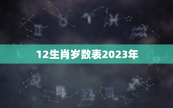 12生肖岁数表2023年，二零二一年十二生肖年龄表