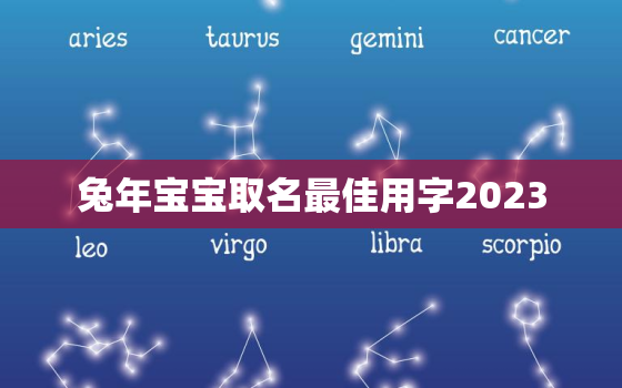 兔年宝宝取名最佳用字2023，兔年宝宝取名最佳用字