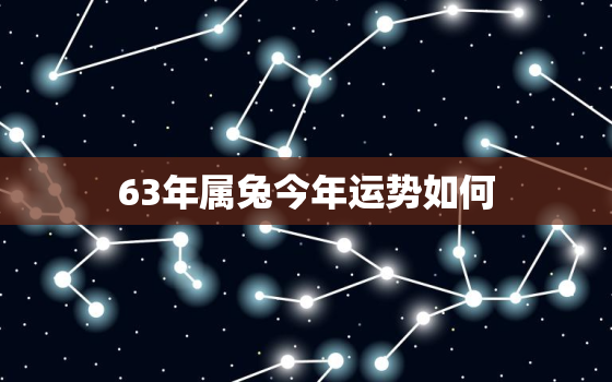 63年属兔今年运势如何，63年属兔今年运程