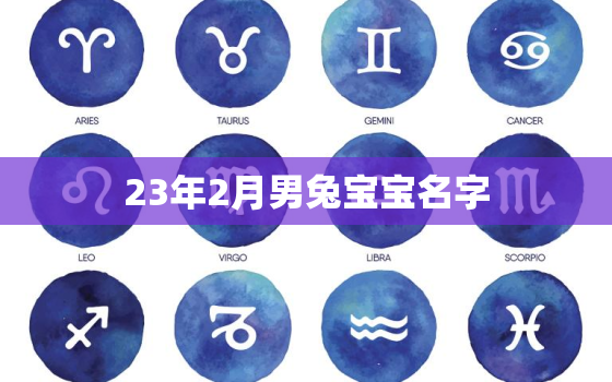 23年2月男兔宝宝名字，2023年属兔几月出生命运