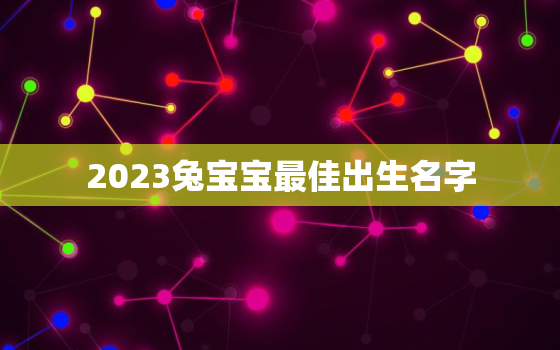 2023兔宝宝最佳出生名字，兔宝宝有福气的乳名