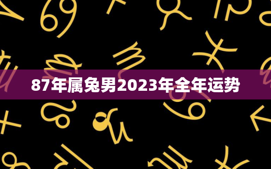 87年属兔男2023年全年运势，87年属兔男2023年运势及运程