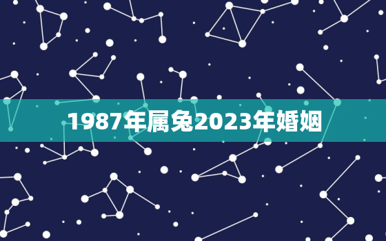 1987年属兔2023年婚姻，1987年兔女2023年感情与婚姻