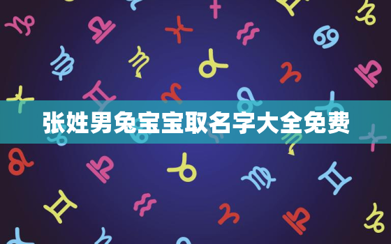 张姓男兔宝宝取名字大全免费，张姓男兔宝宝取名字大全免费查询