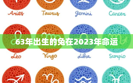 63年出生的兔在2023年命运，63年属兔在2023年的运程