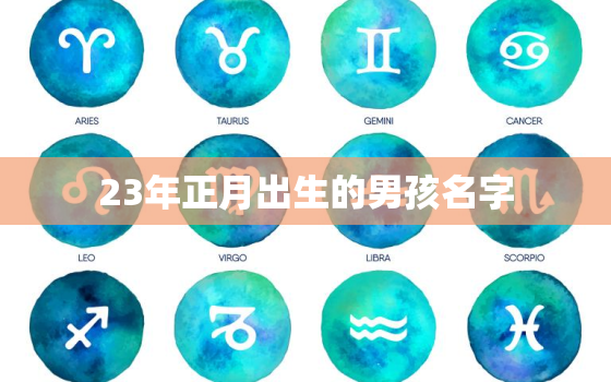 23年正月出生的男孩名字，农历正月二十三出生的男孩