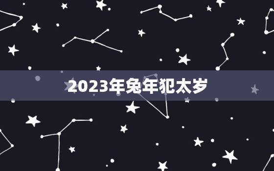 2023年兔年犯太岁，2023年属兔人的全年每月