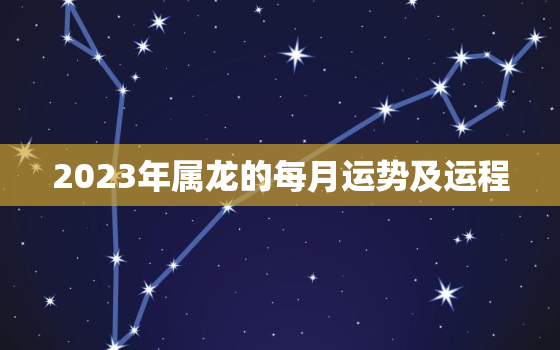 2023年属龙的每月运势及运程，2023年属龙的全年每月运势