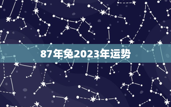 87年兔2023年运势
，87年兔子2023年运势