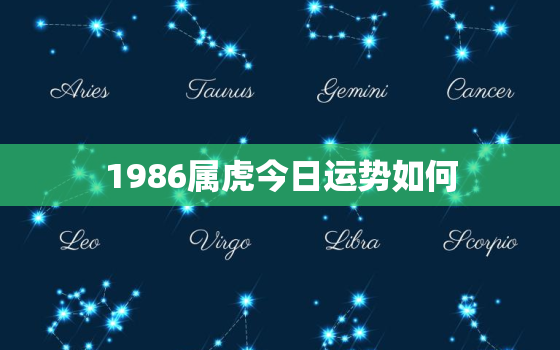 1986属虎今日运势如何，86年属虎今日偏财运势