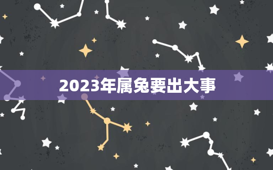 2023年属兔要出大事，属兔2023年最大的劫