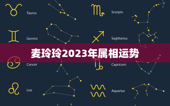 麦玲玲2023年属相运势，麦玲玲2023年运势测算