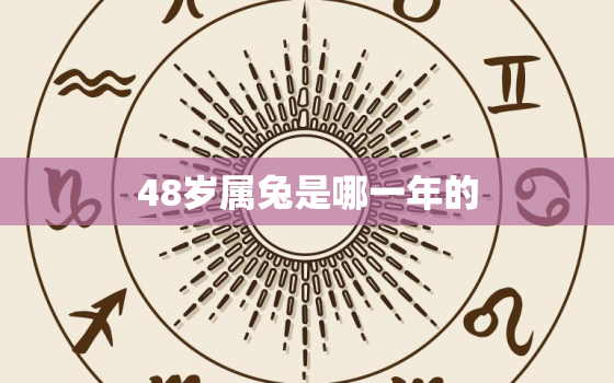 48岁属兔是哪一年的，属兔48岁是什么命