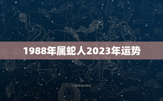 1988年属蛇人2023年运势，1988年属蛇2022年运势