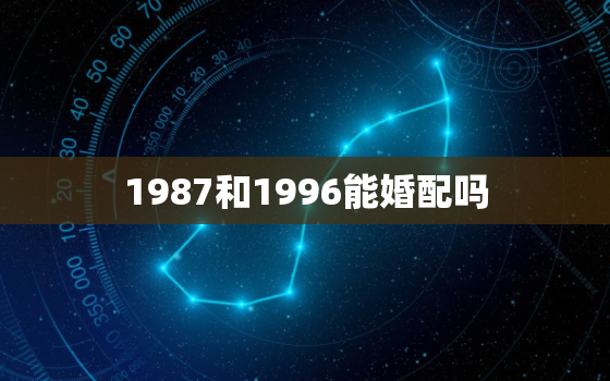 1987和1996能婚配吗，1987和1996年的人婚配