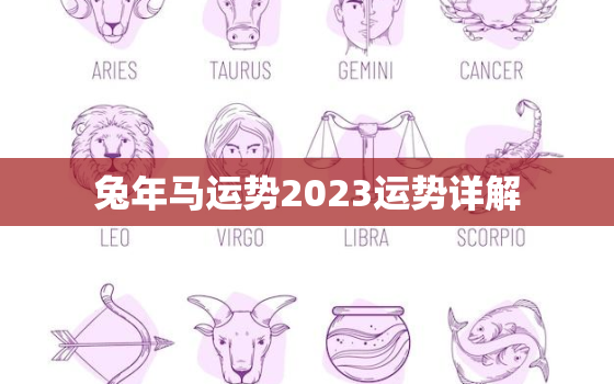 兔年马运势2023运势详解，兔年马运势2023运势详解大全