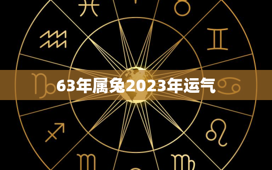 63年属兔2023年运气，63年兔在2021年运势