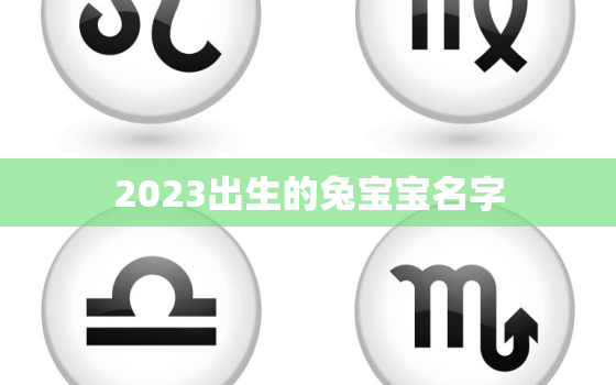 2023出生的兔宝宝名字，2023出生的兔宝宝名字叫什么