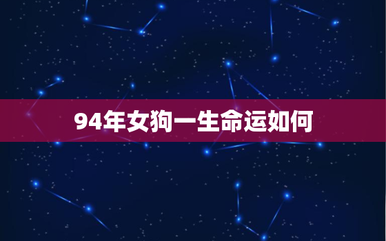 94年女狗一生命运如何，94年女一生运势