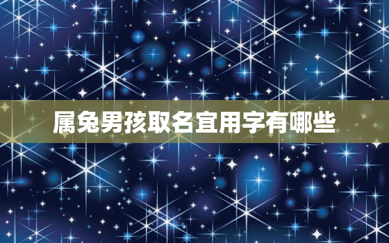 属兔男孩取名宜用字有哪些，属兔男孩取名宜用字有哪些呢