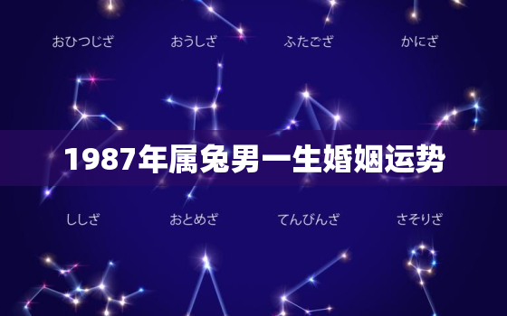 1987年属兔男一生婚姻运势，1987年属兔男2021年感情婚姻