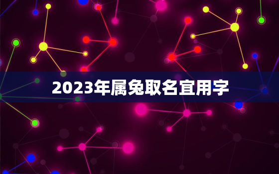 2023年属兔取名宜用字，2023年女孩漂亮有涵养的名字