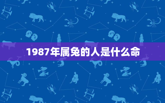 1987年属兔的人是什么命，请问1987年属兔的是什么命